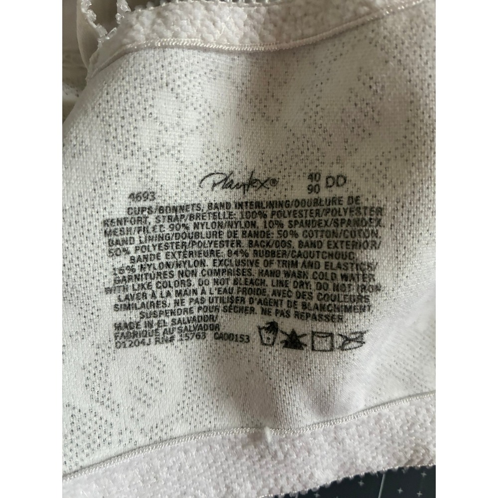 Playtex 18 Hour Ultimate Shoulder Comfort Wirefree Bra White Floral 4693 40DD - Picture 3 of 3
